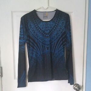 Yellowman YMX Women's Black and Blue Long Sleeve Top